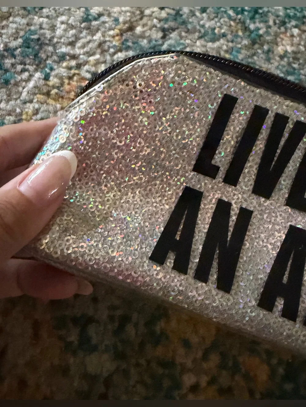Set of Two Victoria's Secret Vinyl Cosmetic Bags